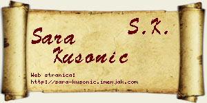 Sara Kusonić vizit kartica
